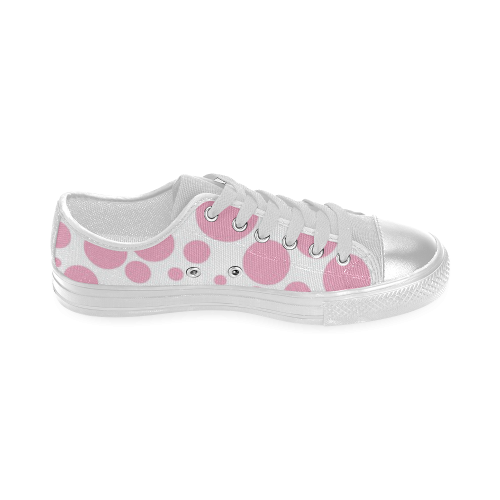 Pink Polka Dot Women's Classic Canvas Shoes (Model 018)