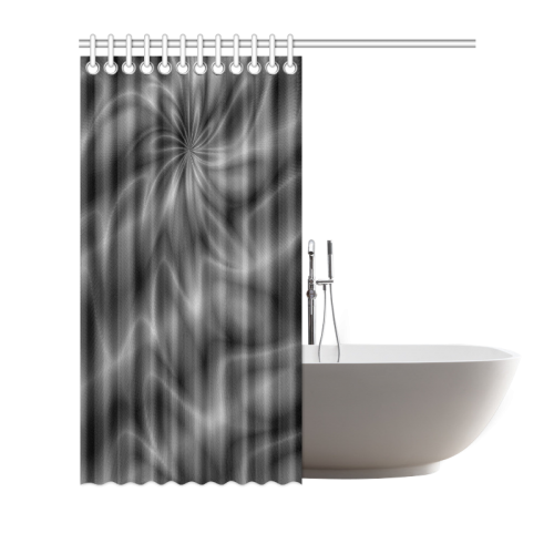 Grey Shiny Swirl Shower Curtain 72"x72"