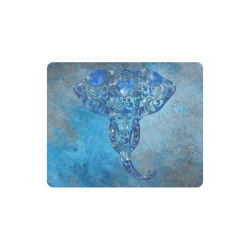 A blue watercolor elephant portrait in denim look Rectangle Mousepad
