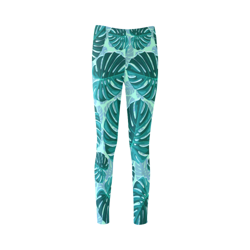 Tropical Leaf Monstera Plant Pattern Cassandra Women's Leggings (Model L01)