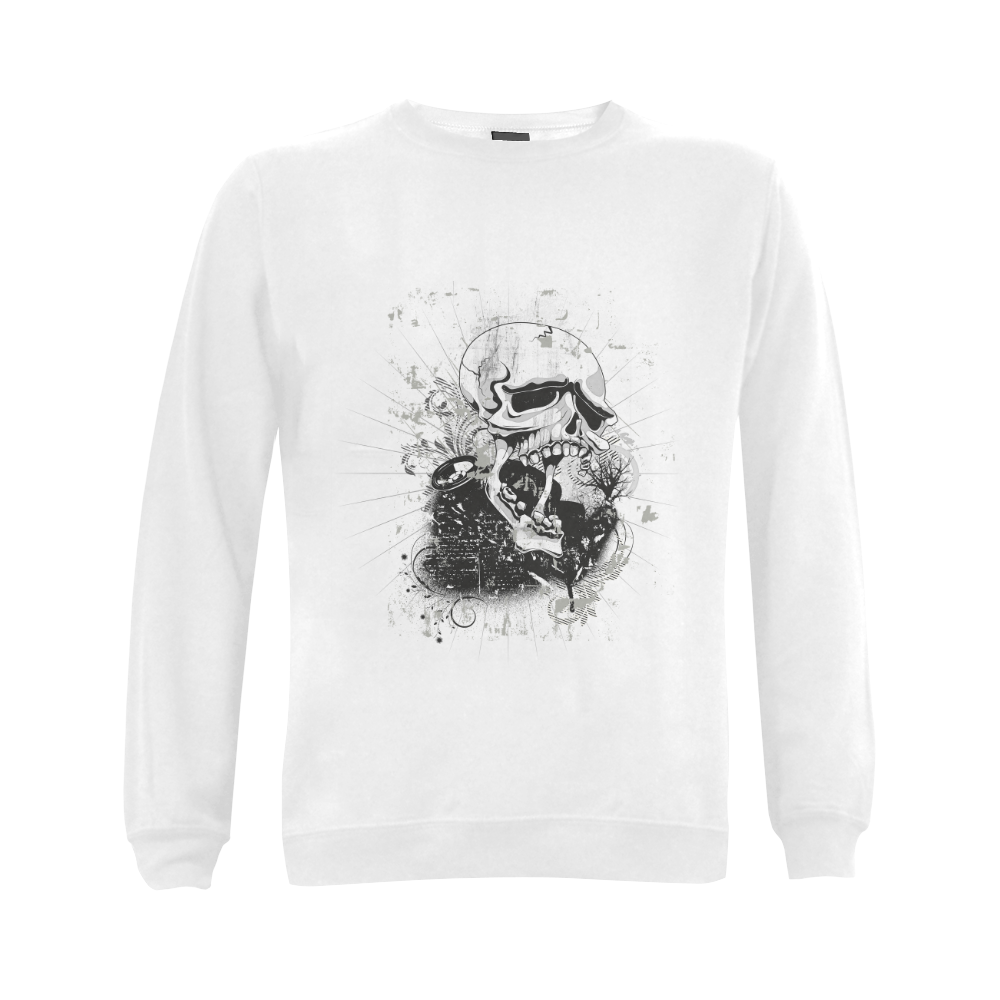 Dark Gothic Skull Gildan Crewneck Sweatshirt(NEW) (Model H01)