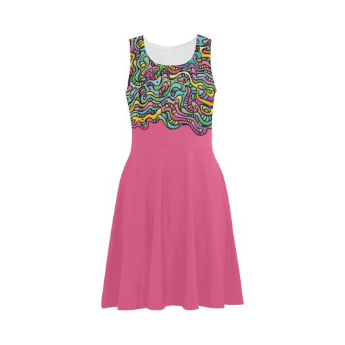 Colorful Tidal Pool, abstract animals, pink Atalanta Sundress (Model D04)