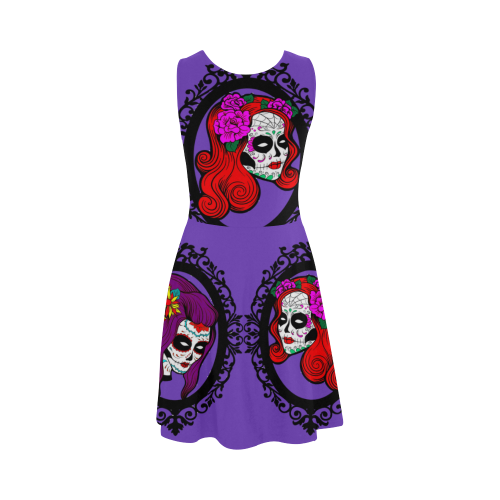 sugar skull babes purple Atalanta Sundress (Model D04)