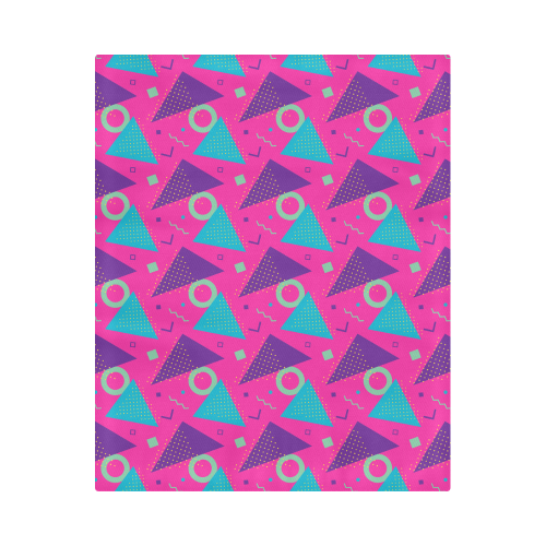 Geometric Mid-Century Pattern Duvet Cover 86"x70" ( All-over-print)