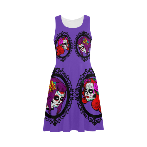 sugar skull babes purple Atalanta Sundress (Model D04)