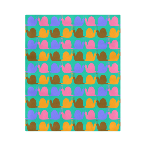 Whimsical Neon Snails Pattern Duvet Cover 86"x70" ( All-over-print)