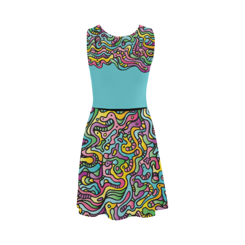 Colorful Tidal Pool, abstract animals, blue Atalanta Sundress (Model D04)