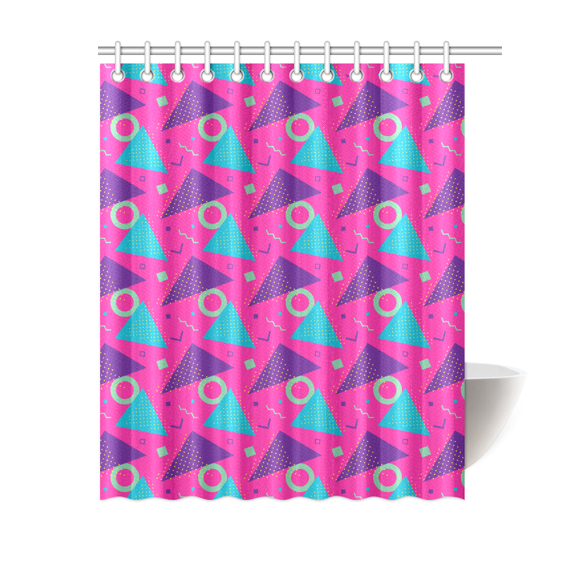 Geometric Mid-Century Pattern Shower Curtain 60"x72"