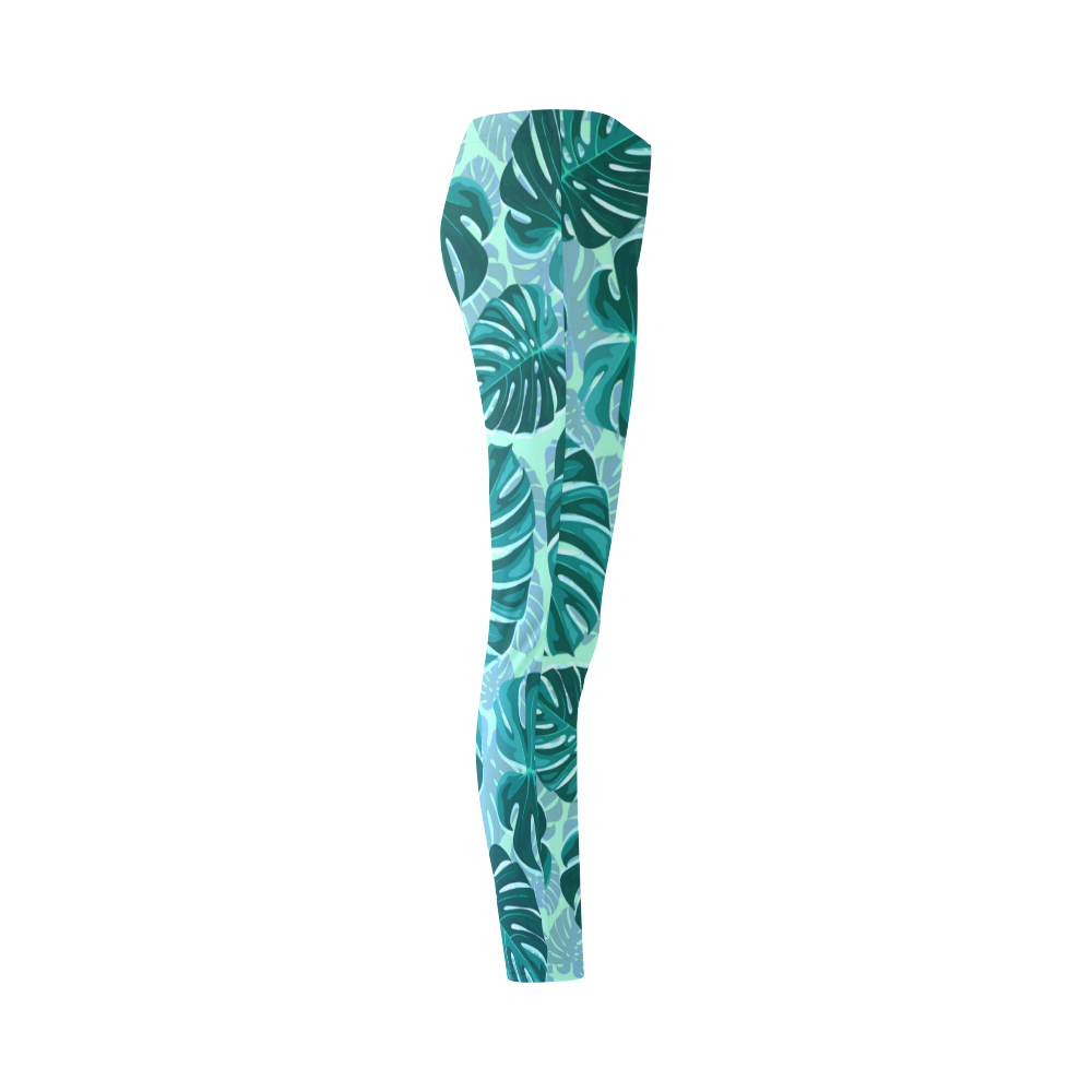 Tropical Leaf Monstera Plant Pattern Cassandra Women's Leggings (Model L01)