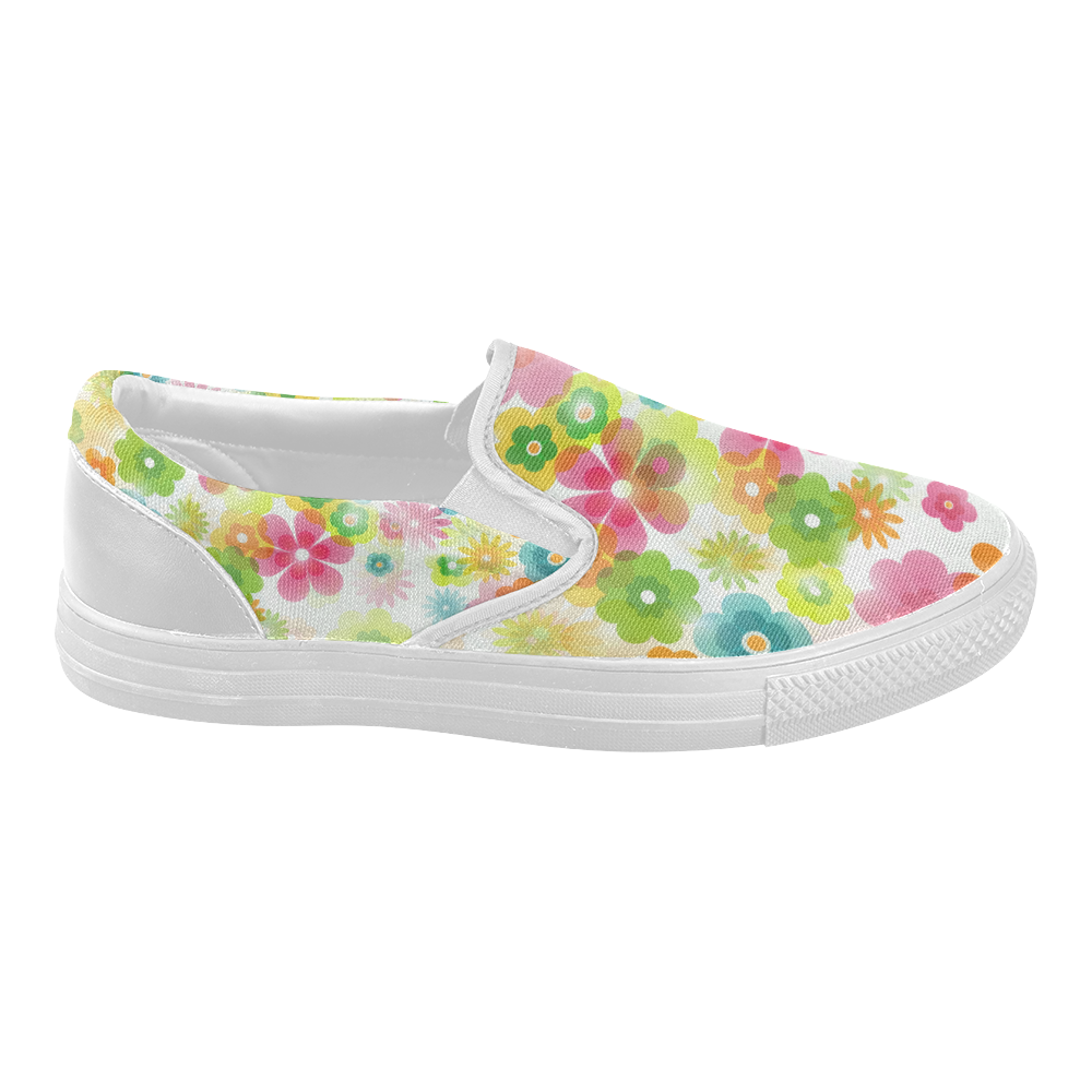 Flowers In A Dream Women's Slip-on Canvas Shoes (Model 019)