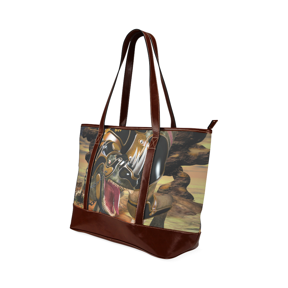 Awesome T-Rex with armor Tote Handbag (Model 1642)