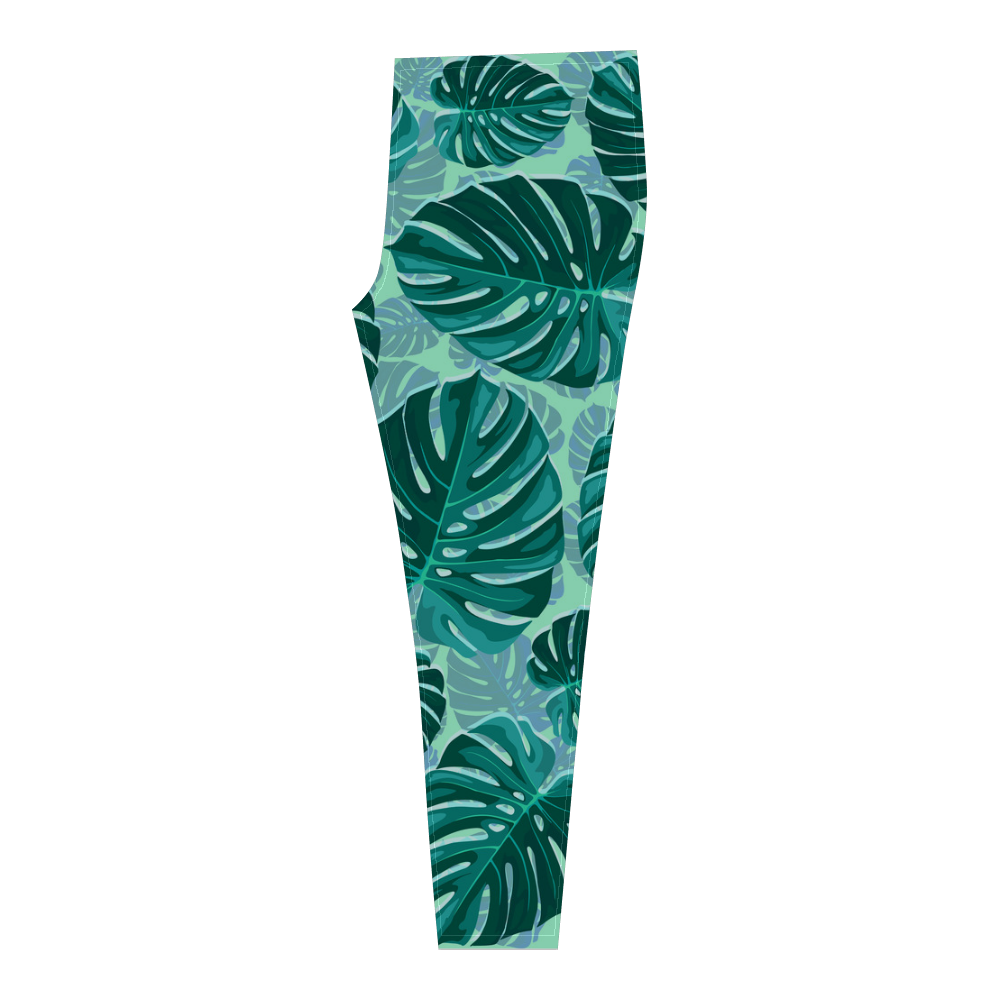 Tropical Leaf Monstera Plant Pattern Cassandra Women's Leggings (Model L01)