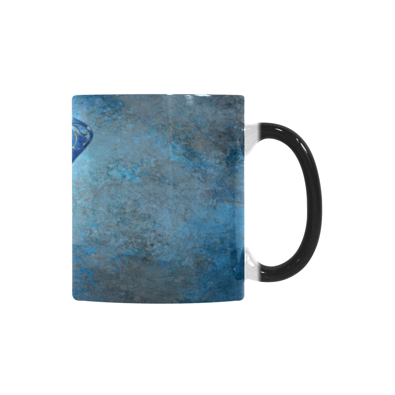 A blue watercolor elephant portrait in denim look Custom Morphing Mug