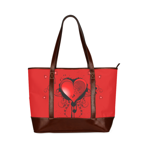 Wonderful hearts and floral elements Tote Handbag (Model 1642)