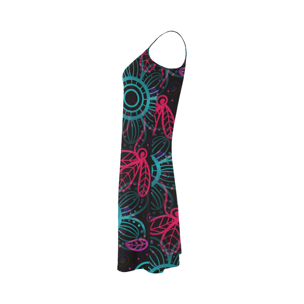 Pop Floral Pattern Alcestis Slip Dress (Model D05)