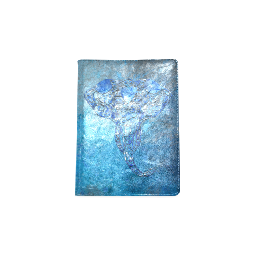 A blue watercolor elephant portrait in denim look Custom NoteBook B5