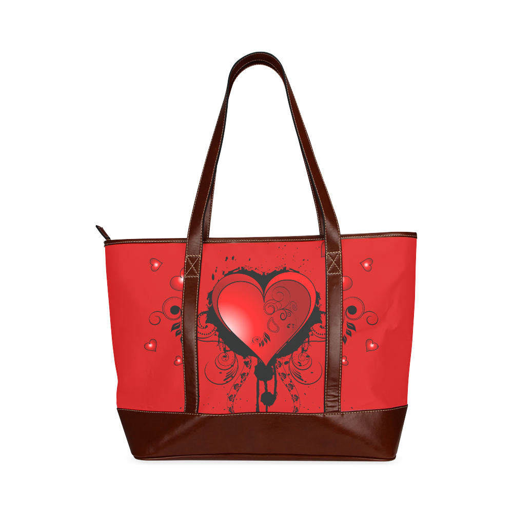 Wonderful hearts and floral elements Tote Handbag (Model 1642)