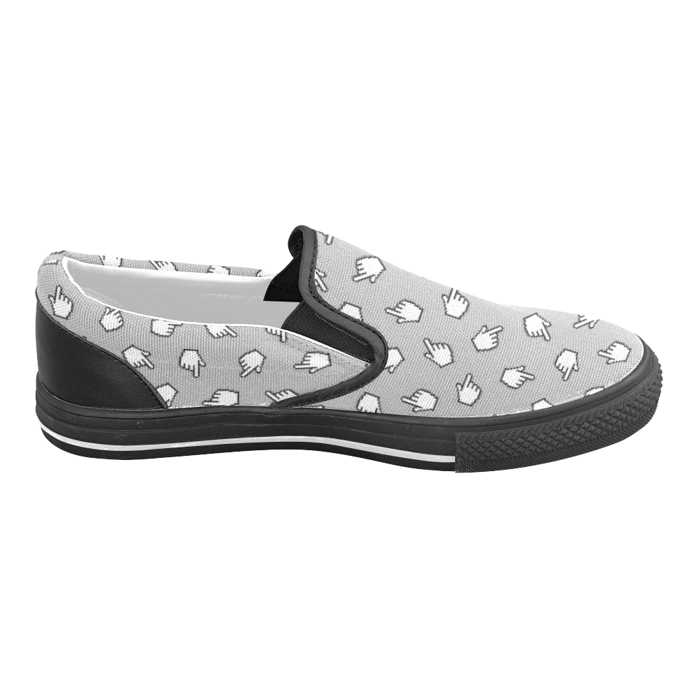 Link Me Pattern Men's Slip-on Canvas Shoes (Model 019)
