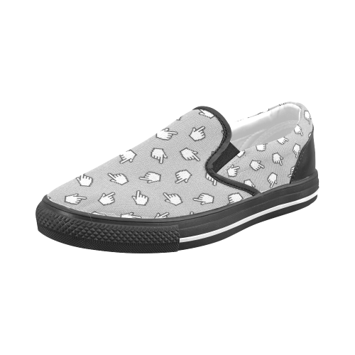 Link Me Pattern Men's Slip-on Canvas Shoes (Model 019)