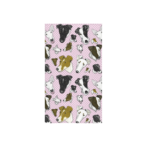Smooth fox Terrier Plaid pink Custom Towel 16"x28"