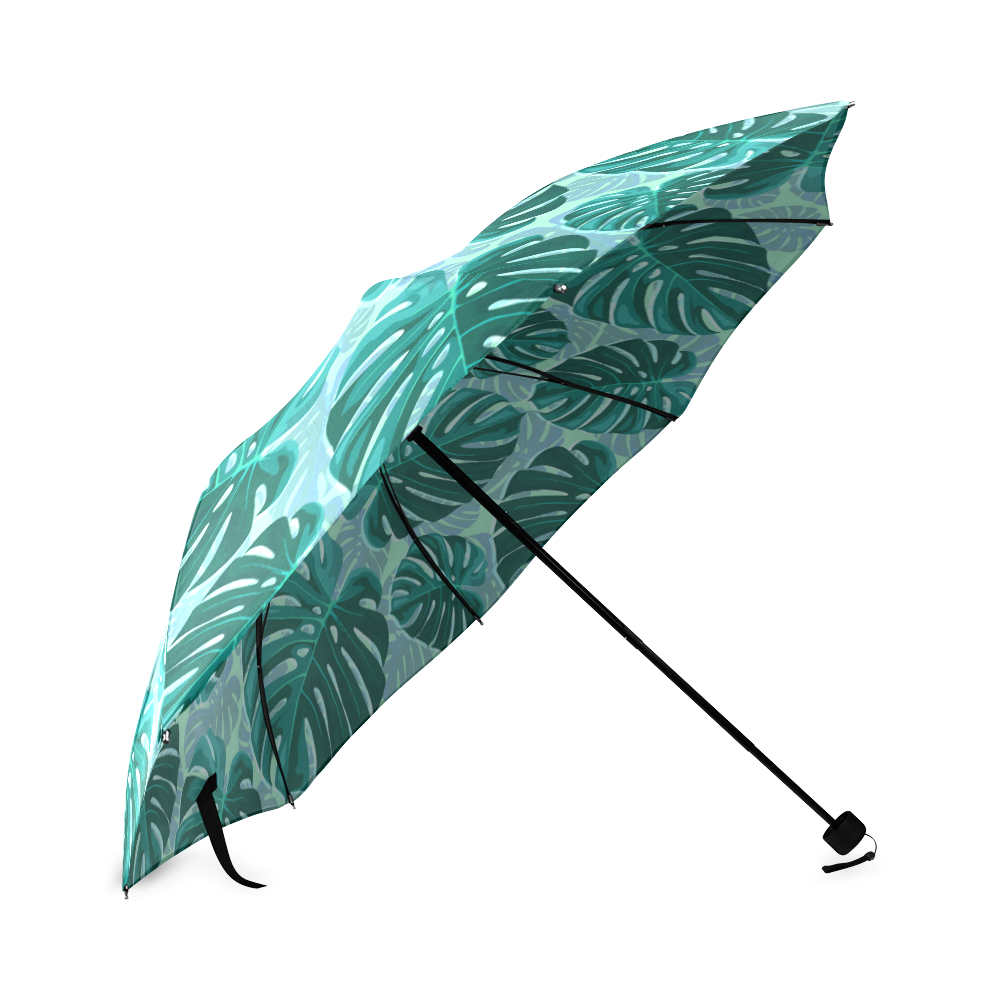Tropical Leaf Monstera Plant Pattern Foldable Umbrella (Model U01)