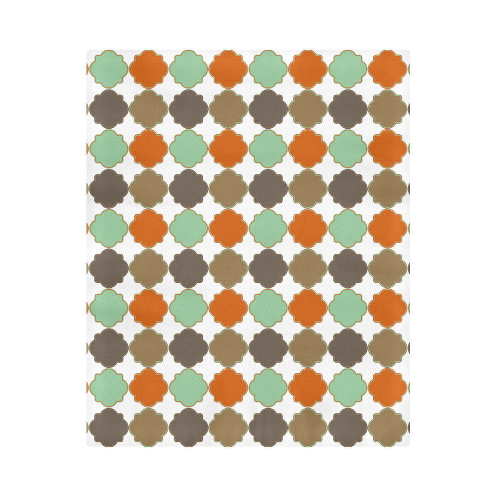 Colorful Quatrefoil Trellis Pattern Duvet Cover 86"x70" ( All-over-print)