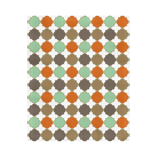 Colorful Quatrefoil Trellis Pattern Duvet Cover 86"x70" ( All-over-print)