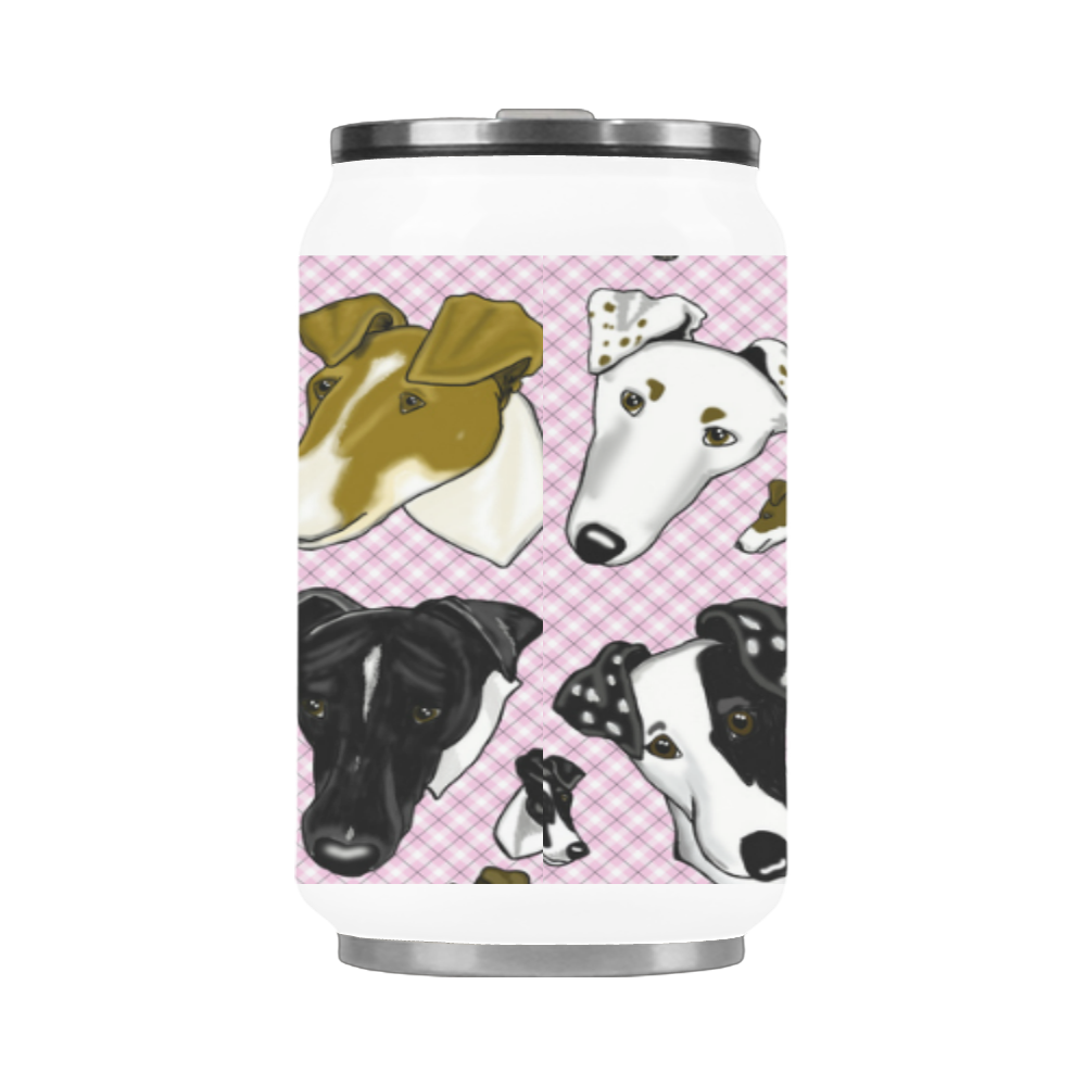 Smooth fox Terrier Plaid pink Stainless Steel Vacuum Mug (10.3OZ)