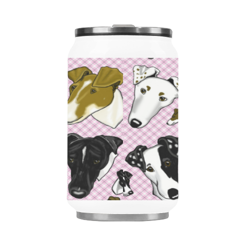 Smooth fox Terrier Plaid pink Stainless Steel Vacuum Mug (10.3OZ)