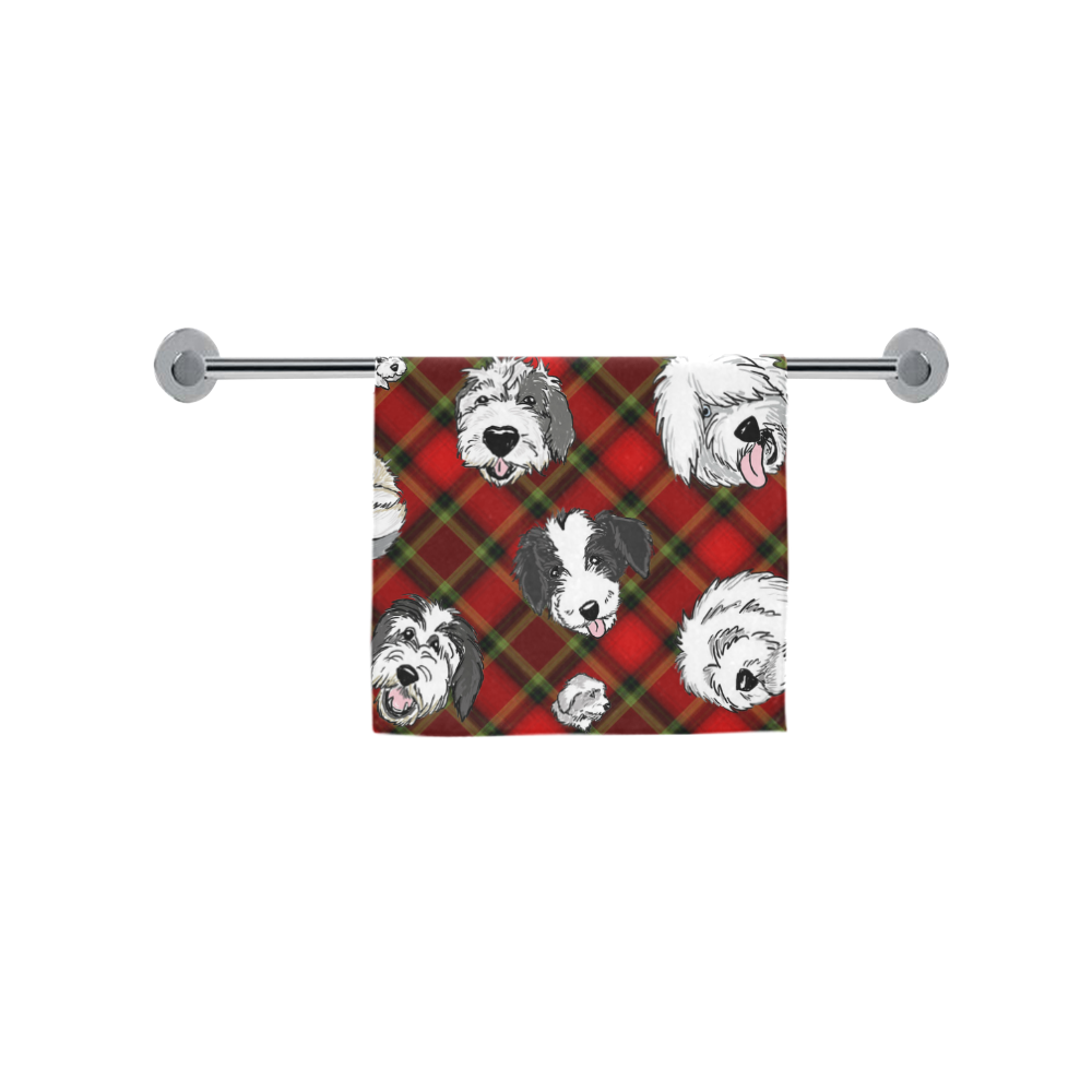 red plaid OES faces Custom Towel 16"x28"