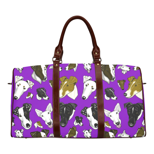 Smooth Fox Terrier purple Waterproof Travel Bag/Large (Model 1639)