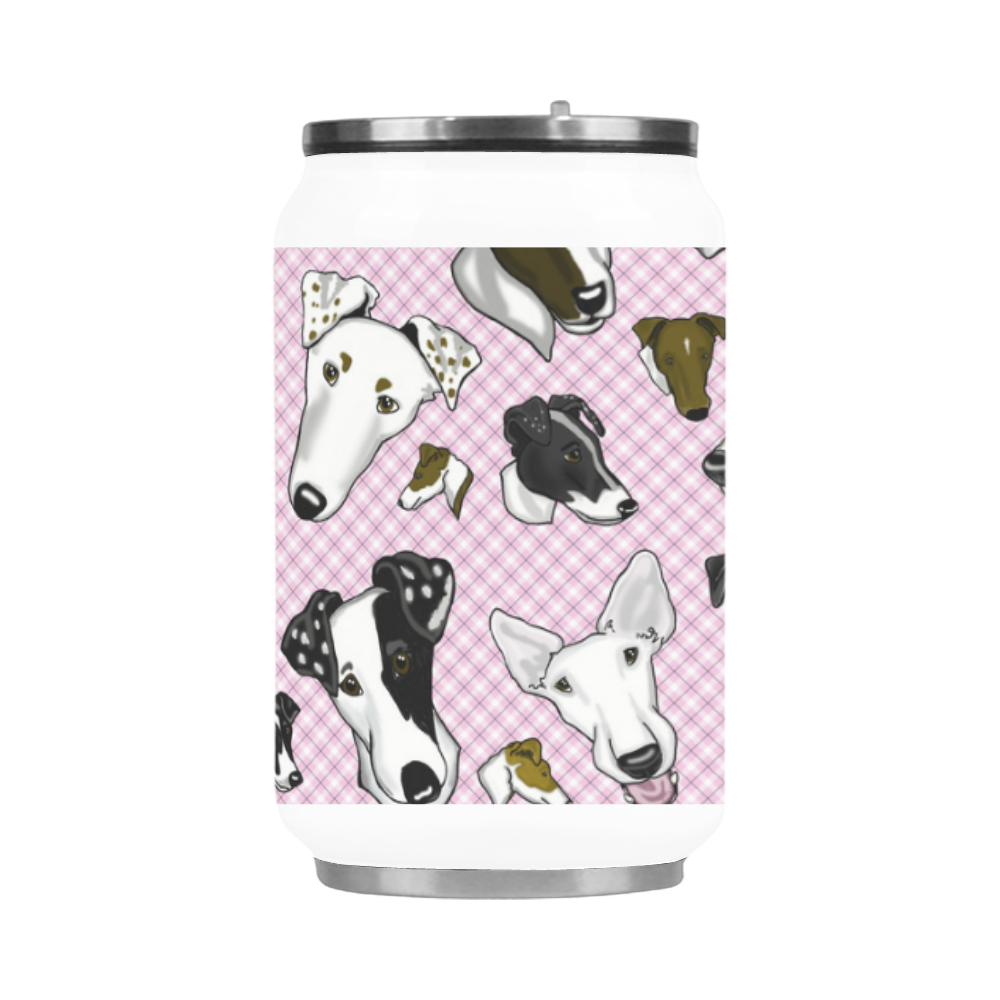 Smooth fox Terrier Plaid pink Stainless Steel Vacuum Mug (10.3OZ)