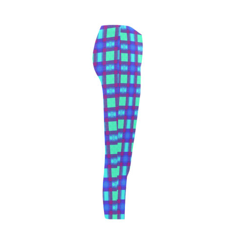Bluish Plaid Capri Legging (Model L02)