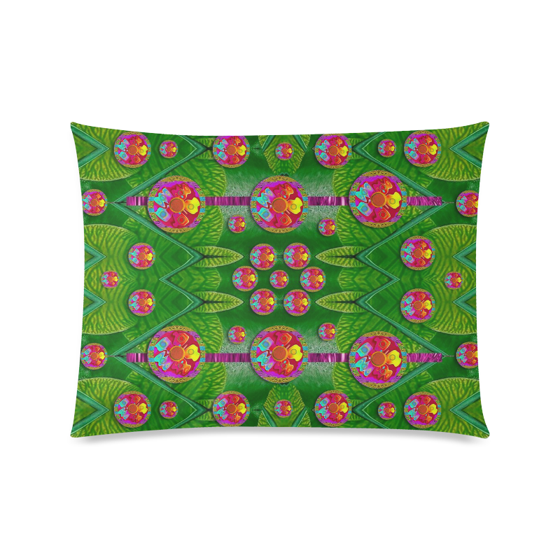 Orchid Forest Filled of big flowers and chevron Custom Picture Pillow Case 20"x26" (one side)