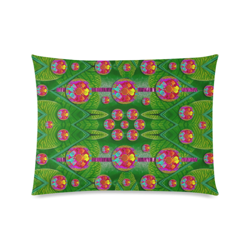 Orchid Forest Filled of big flowers and chevron Custom Picture Pillow Case 20"x26" (one side)