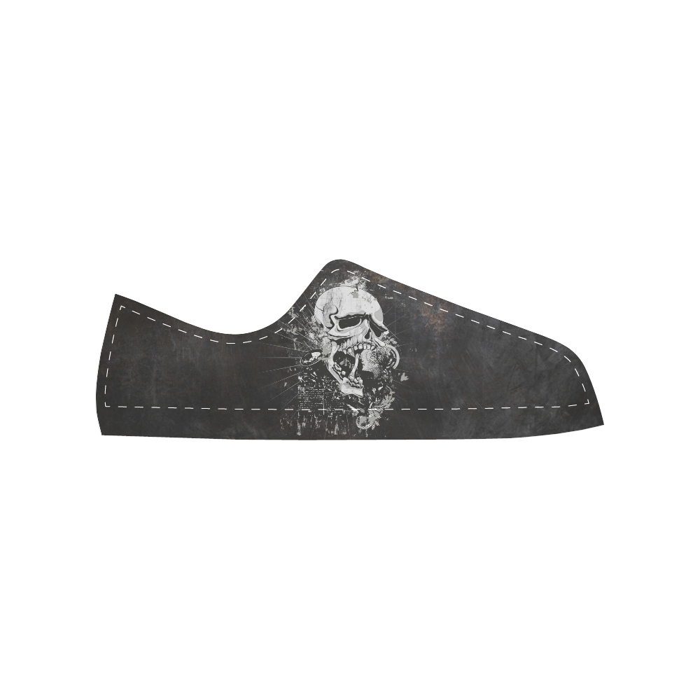 Dark Gothic Skull Men's Classic Canvas Shoes (Model 018)