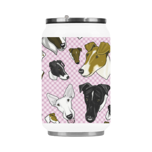 Smooth fox Terrier Plaid pink Stainless Steel Vacuum Mug (10.3OZ)