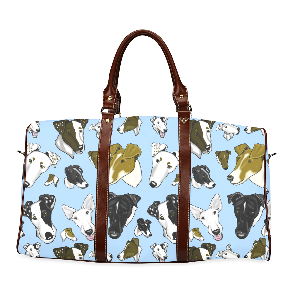 Smooth fox Terrier Lt Blue * Waterproof Travel Bag/Large (Model 1639)