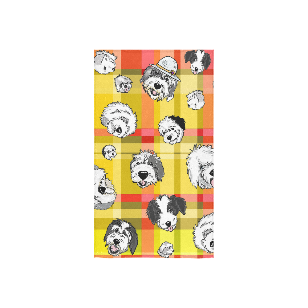 OES Faces yellow pink plaid Custom Towel 16"x28"