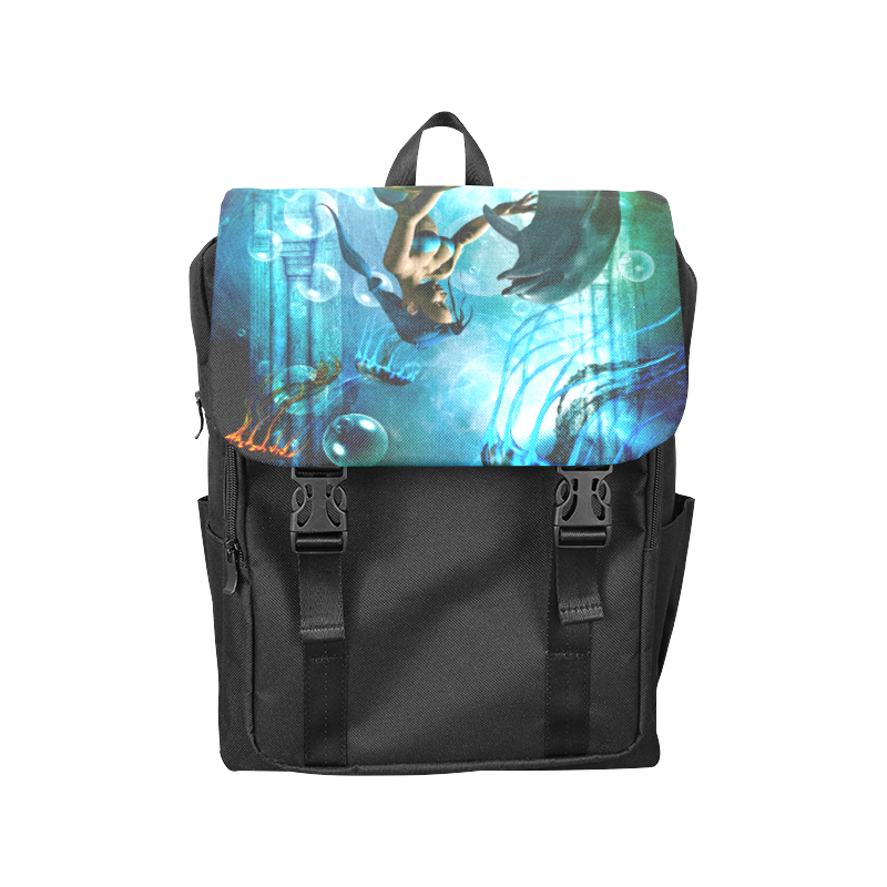 Dolphin with mermaid Casual Shoulders Backpack (Model 1623)