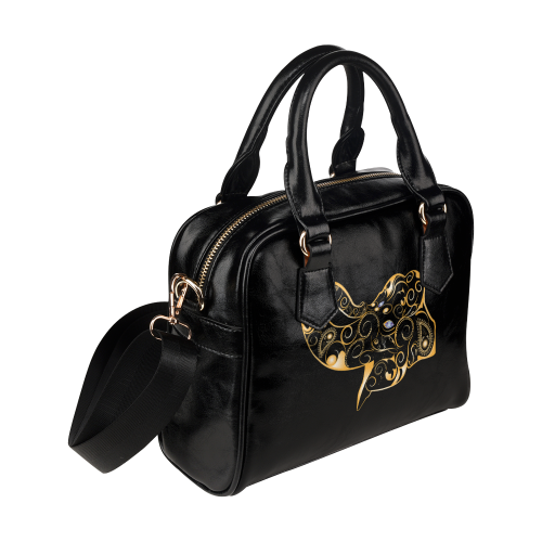 Wonderful gold, black elephant Shoulder Handbag (Model 1634)