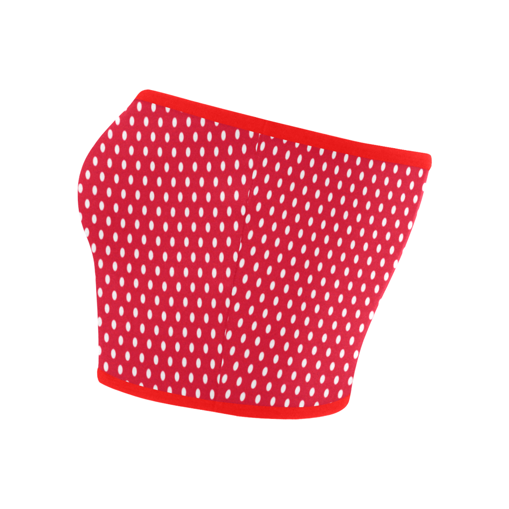 Red With White Dots Bandeau Top
