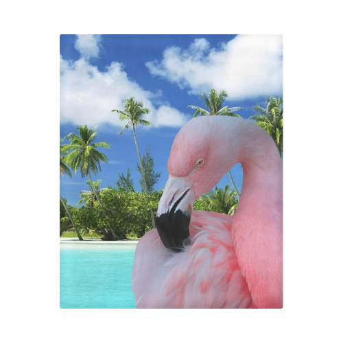 Flamingo and Beach Duvet Cover 86"x70" ( All-over-print)