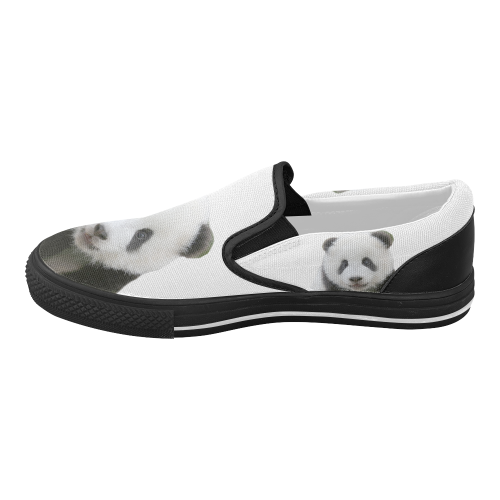Panda Bear Women's Slip-on Canvas Shoes (Model 019)