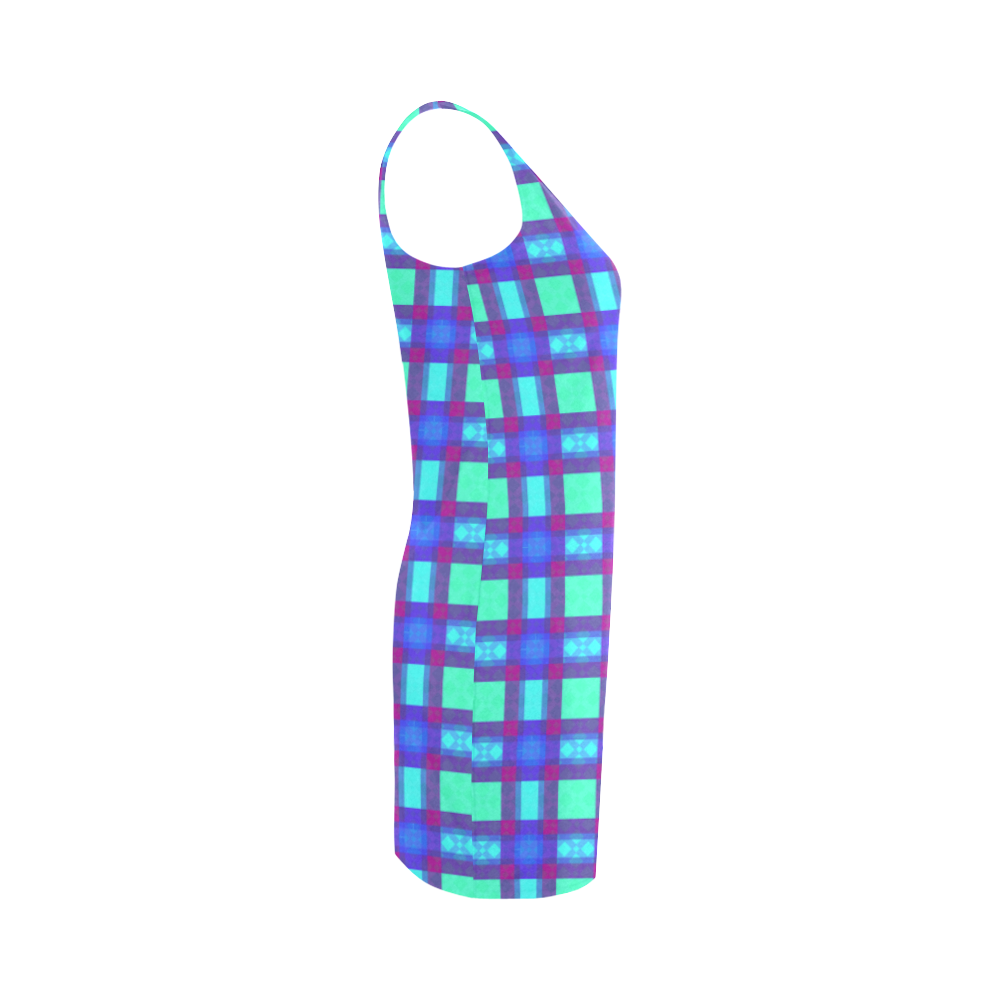 Bluish Plaid Medea Vest Dress (Model D06)