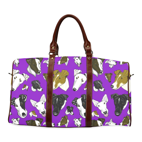 Smooth Fox Terrier purple Waterproof Travel Bag/Large (Model 1639)
