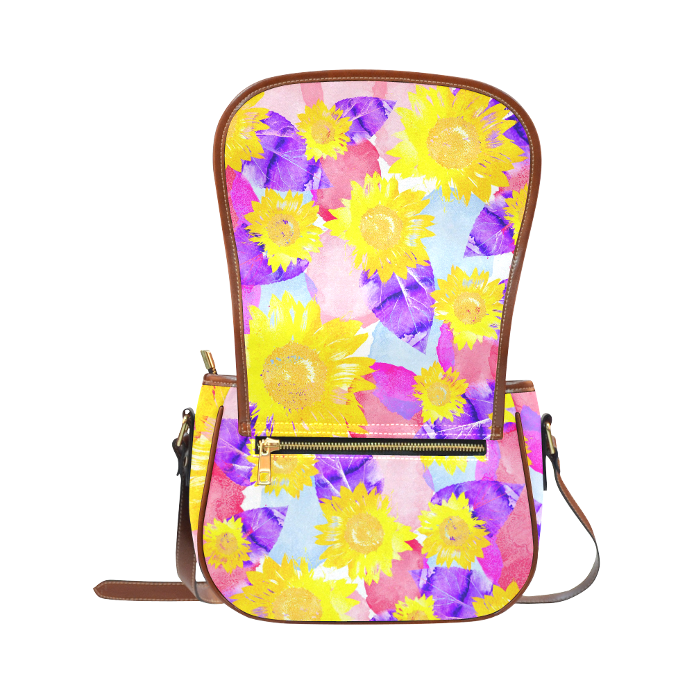 Sunflower Saddle Bag/Small (Model 1649) Full Customization