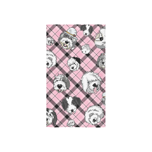 Oes Faces Pink Plaid Custom Towel 16"x28"