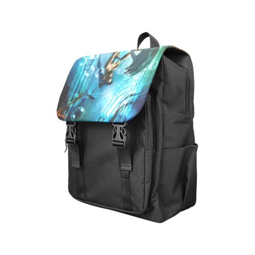Dolphin with mermaid Casual Shoulders Backpack (Model 1623)