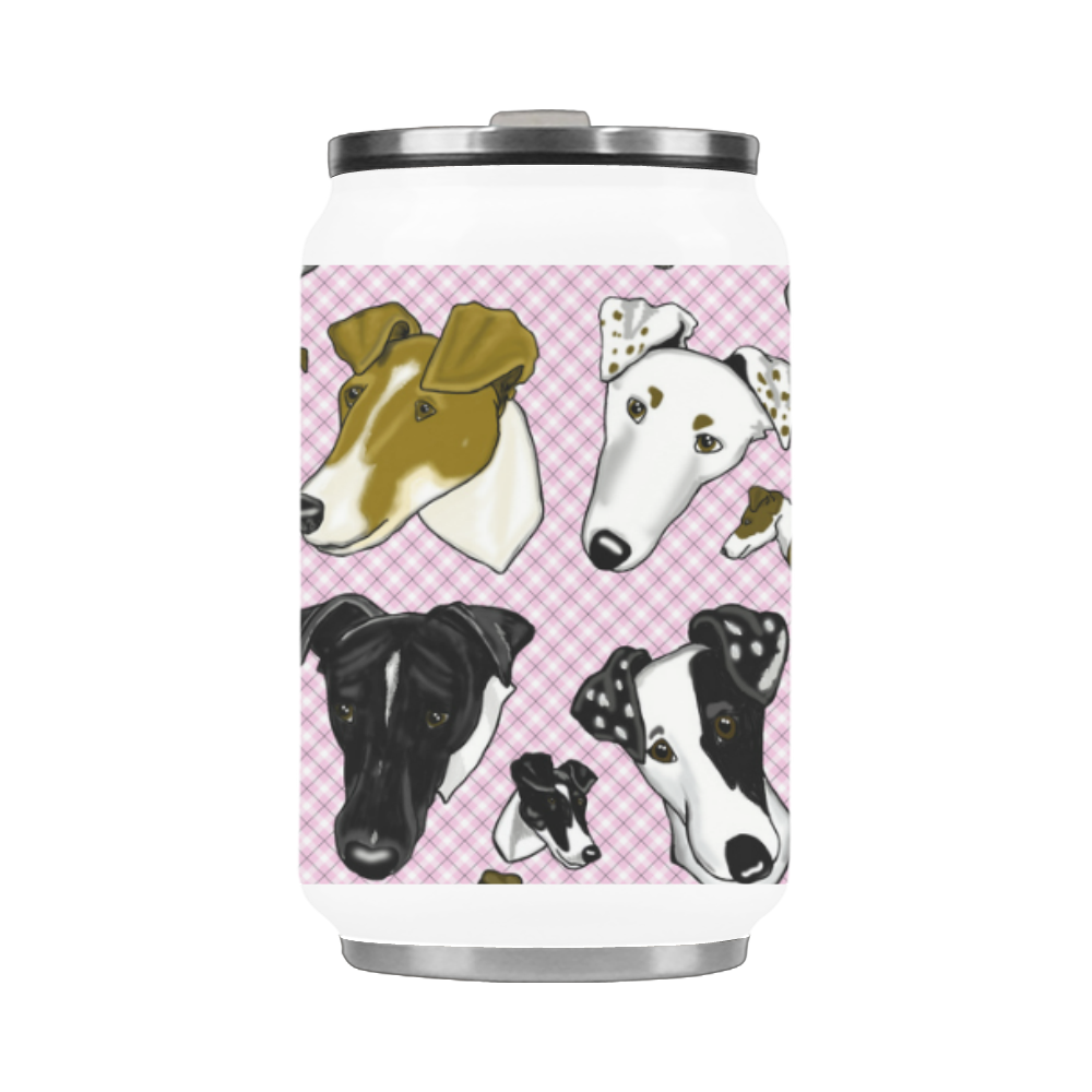 Smooth fox Terrier Plaid pink Stainless Steel Vacuum Mug (10.3OZ)